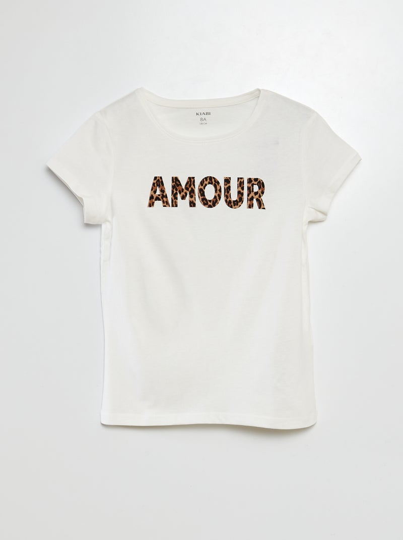 T-shirt a maniche corte stampata BIANCO - Kiabi