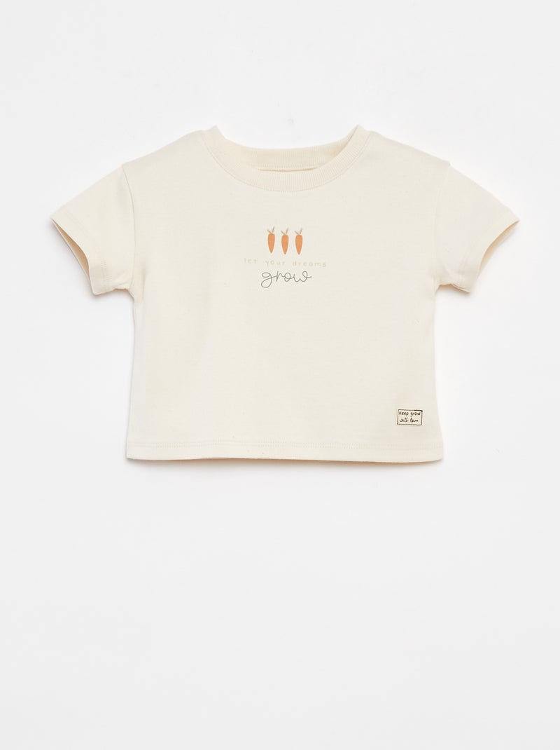 T-shirt a maniche corte stampata BIANCO - Kiabi