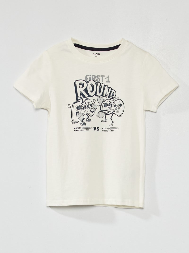T-shirt a maniche corte stampata BIANCO - Kiabi