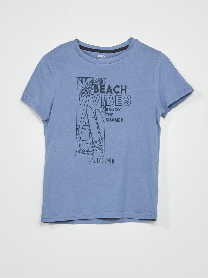 T-shirt a maniche corte stampata BLU - Kiabi