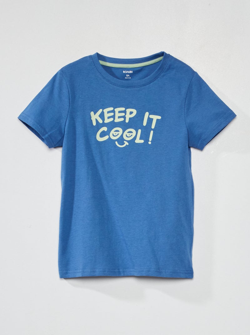 T-shirt a maniche corte stampata BLU - Kiabi