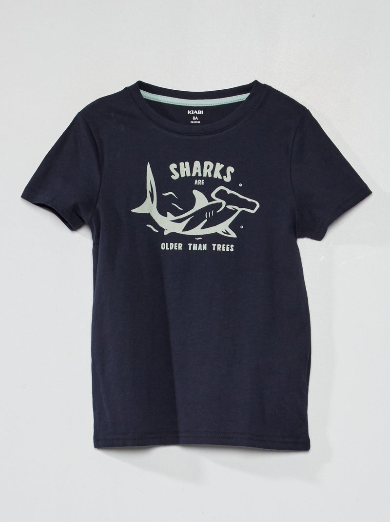 T-shirt a maniche corte stampata BLU - Kiabi