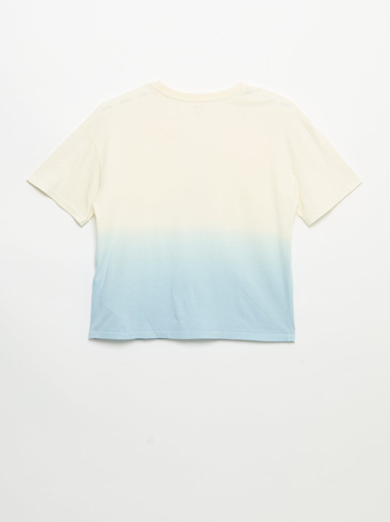 T-shirt a maniche corte stampata con effetto tie-dye Beige - Kiabi