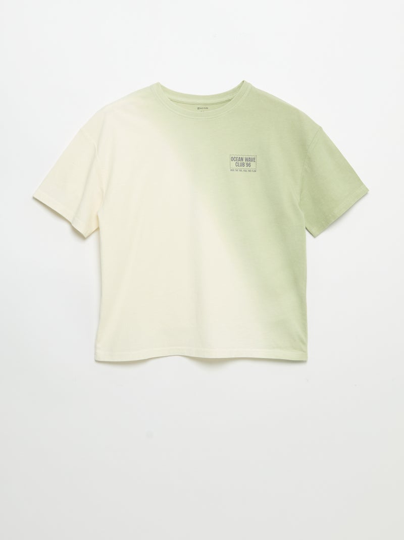 T-shirt a maniche corte stampata con tintura tie-dye Verde - Kiabi