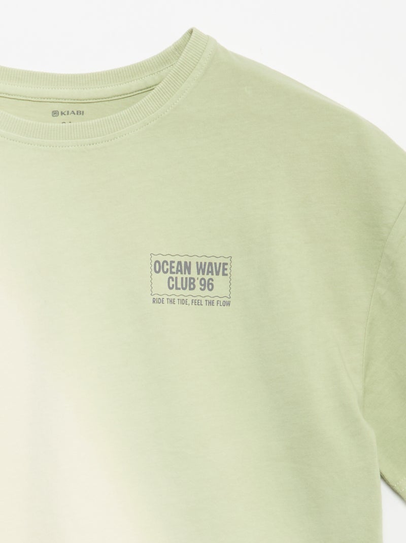 T-shirt a maniche corte stampata con tintura tie-dye Verde - Kiabi