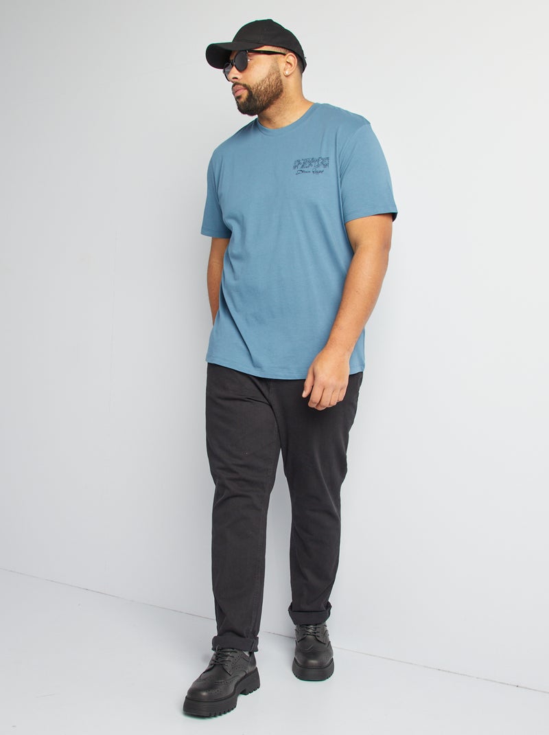 T-shirt a maniche corte stampata davanti e dietro BLU - Kiabi