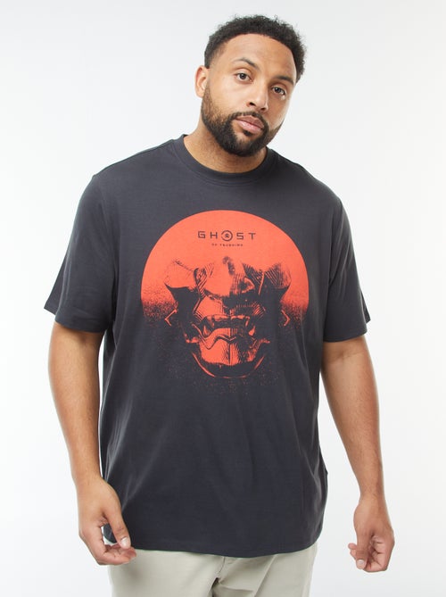 T-shirt a maniche corte stampata davanti e dietro 'Ghost of Tsushima' - Kiabi
