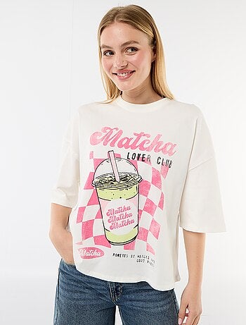 T-shirt a maniche corte stampata fronte-retro