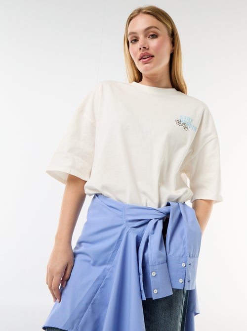 T-shirt a maniche corte stampata fronte-retro - Kiabi