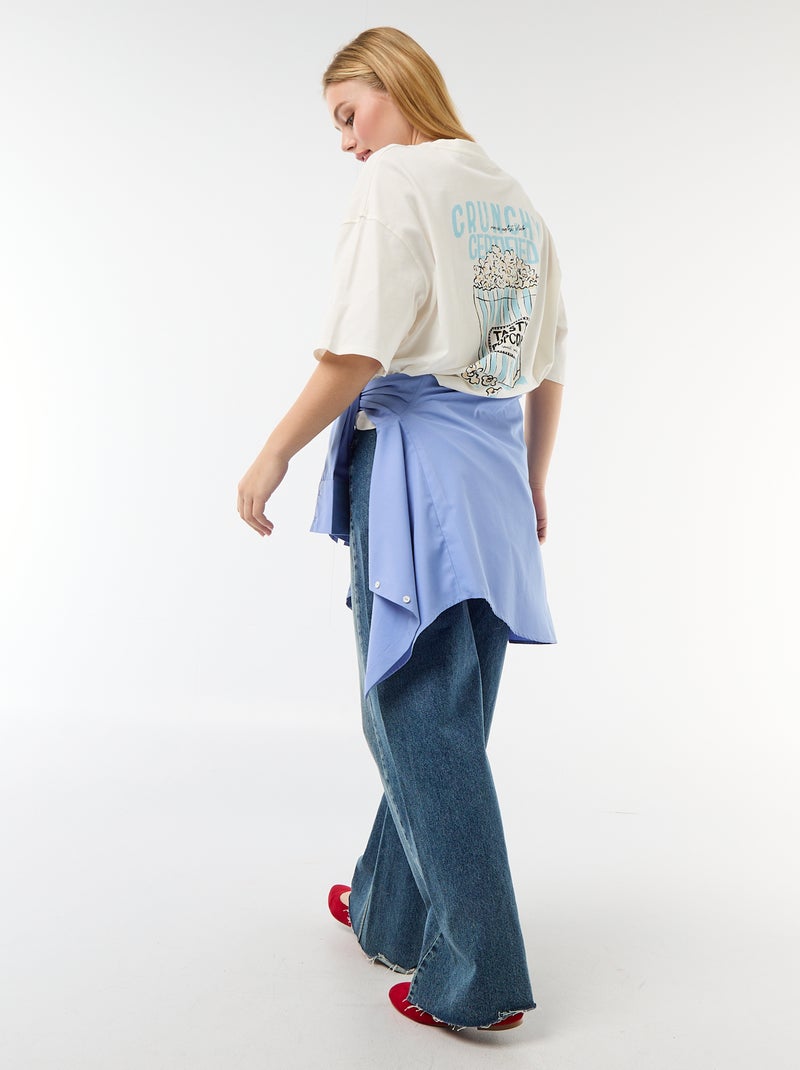 T-shirt a maniche corte stampata fronte-retro Bianco - Kiabi