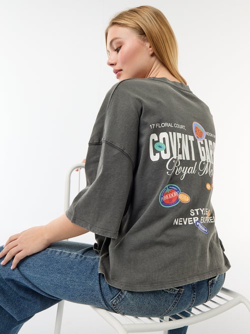 T-shirt a maniche corte stampata fronte-retro - Kiabi