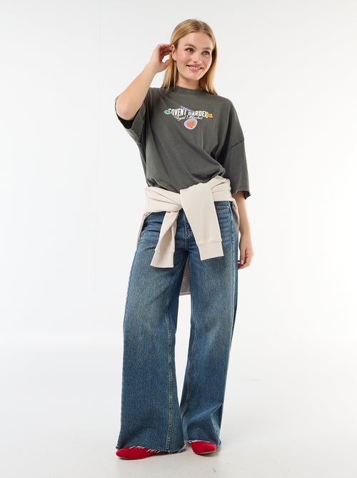 T-shirt a maniche corte stampata fronte-retro - Kiabi