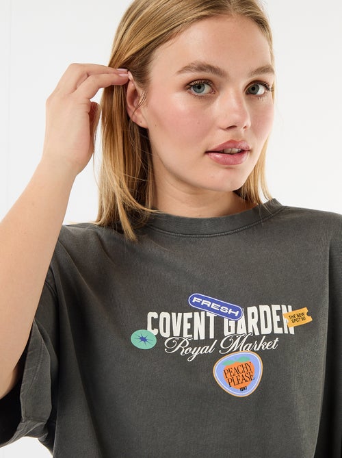 T-shirt a maniche corte stampata fronte-retro - Kiabi