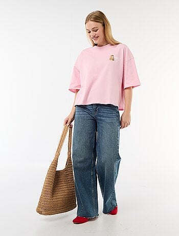 T-shirt a maniche corte stampata fronte-retro