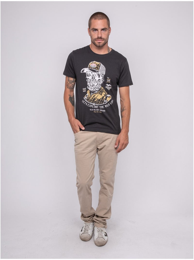 T-shirt a maniche corte stampata JAGUAR Grigio - Kiabi