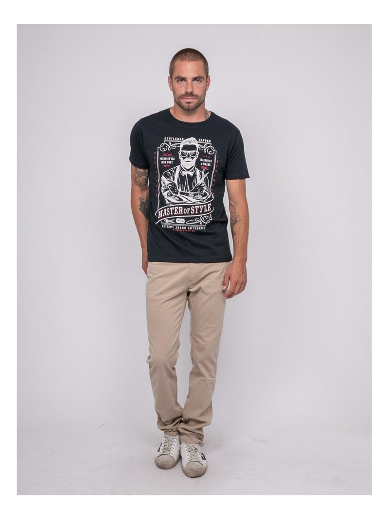 T-shirt a maniche corte stampata JEMIL Blu marino - Kiabi