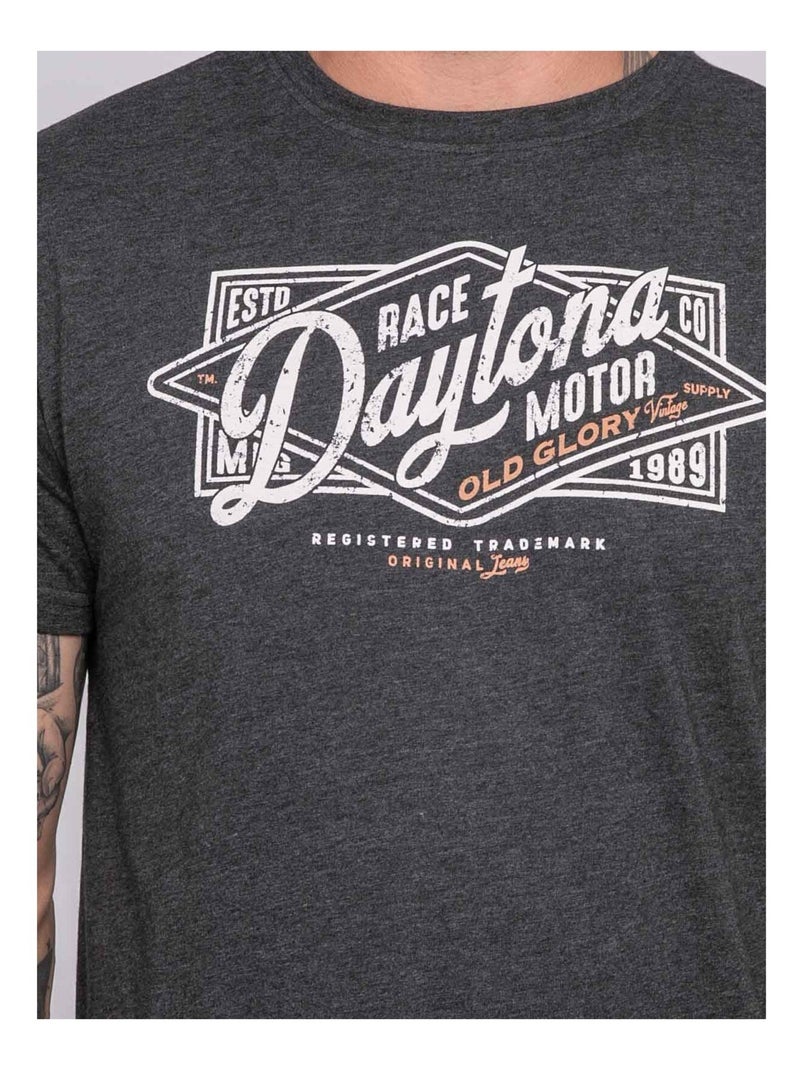 T-shirt a maniche corte stampata JEPILOGUE Grigio melangiato - Kiabi