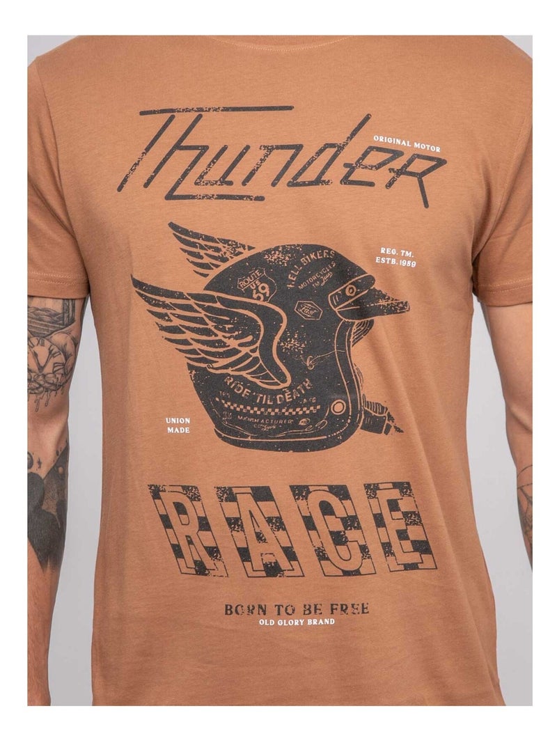 T-shirt a maniche corte stampata JOCTOGONE Marrone - Kiabi