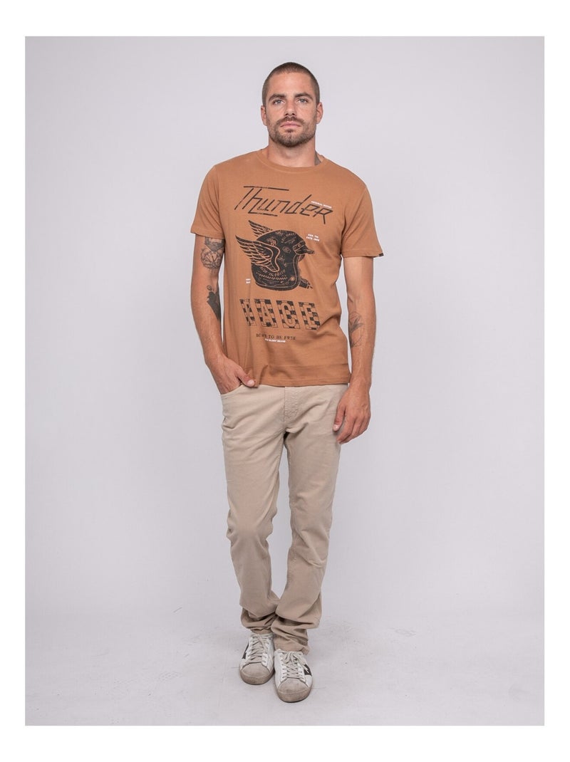 T-shirt a maniche corte stampata JOCTOGONE Marrone - Kiabi