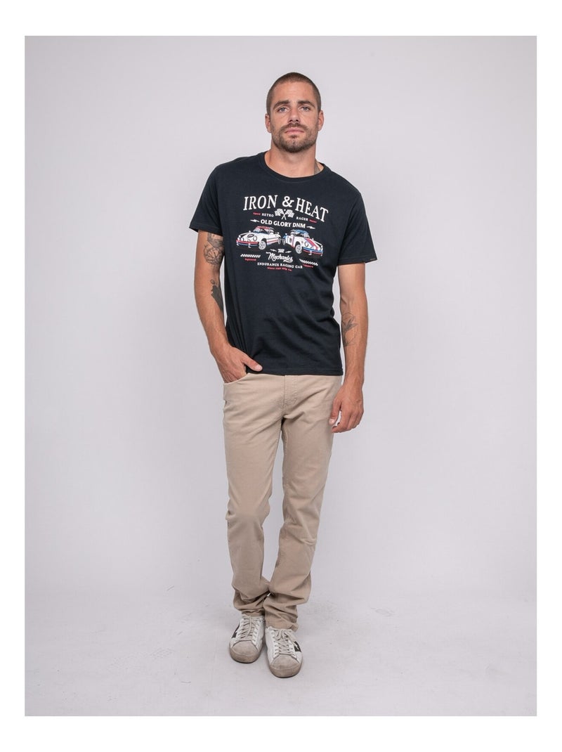 T-shirt a maniche corte stampata JORDENIS Blu marino - Kiabi