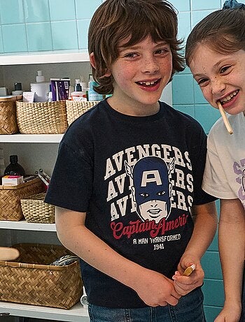 T-shirt a maniche corte stampata 'Marvel'