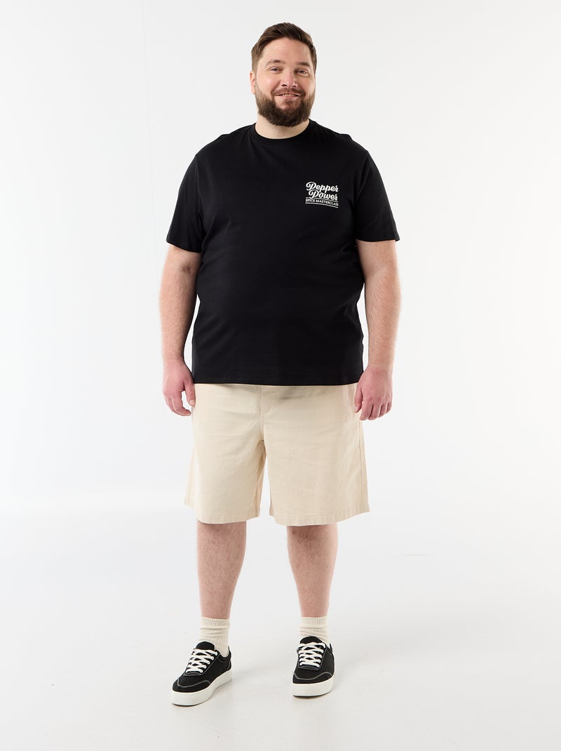 T-shirt a maniche corte stampata Nero - Kiabi