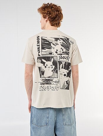 T-shirt a maniche corte stampata 'Pokemon' tinta unita