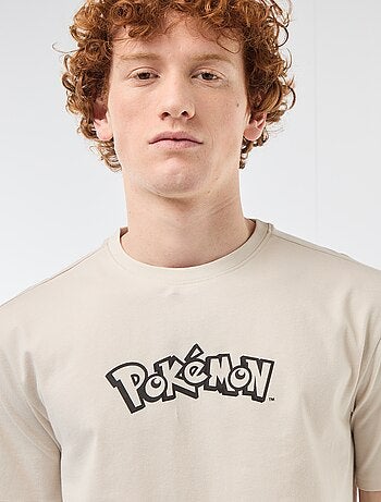 T-shirt a maniche corte stampata 'Pokemon' tinta unita