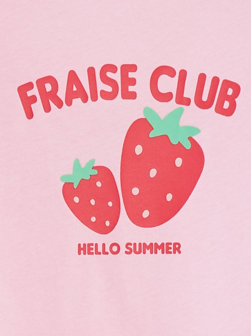 T-shirt a maniche corte stampata ROSA - Kiabi