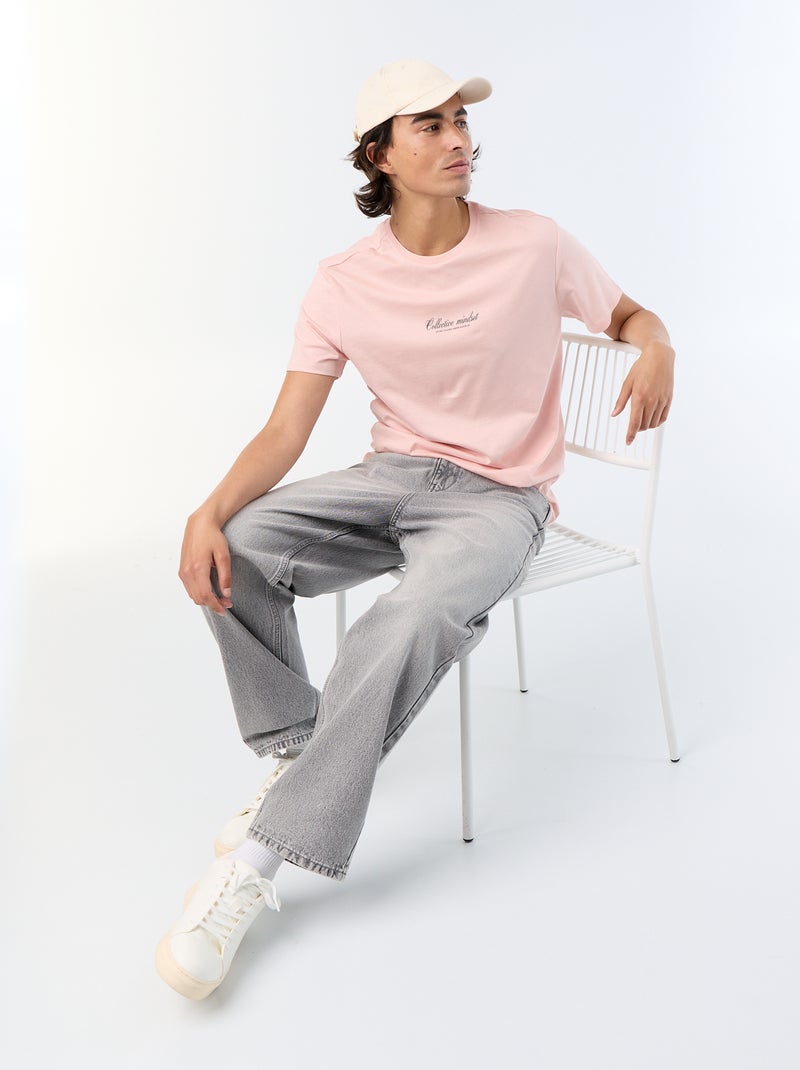 T-shirt a maniche corte stampata Rosa - Kiabi
