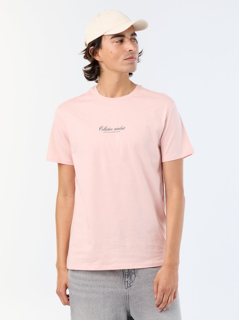T-shirt a maniche corte stampata Rosa - Kiabi