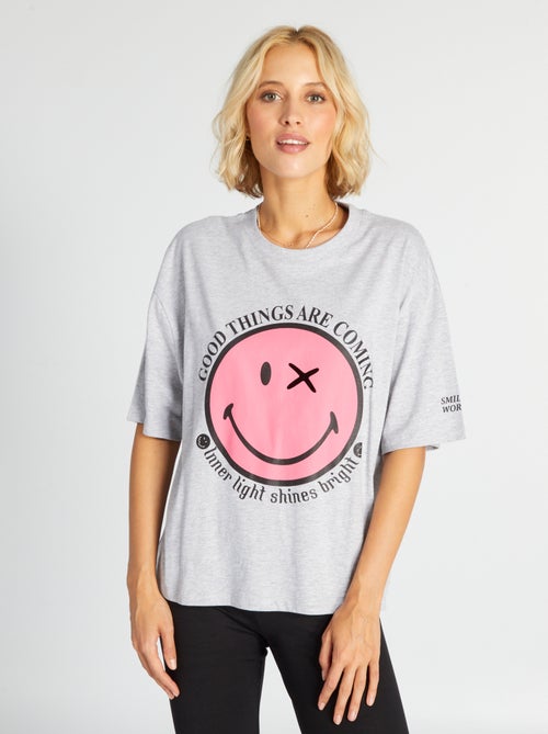 T-shirt a maniche corte stampata 'smiley' - Kiabi