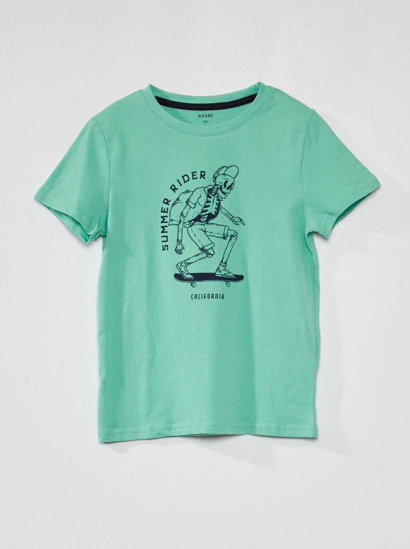 T-shirt a maniche corte stampata VERDE - Kiabi