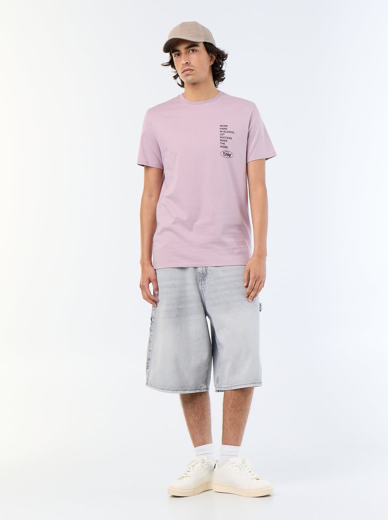 T-shirt a maniche corte stampata Viola - Kiabi
