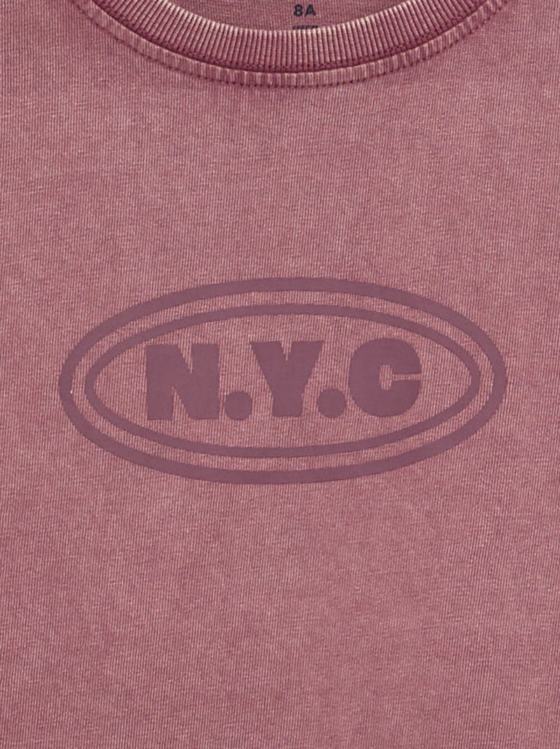 T-shirt a maniche corte stampata Viola - Kiabi