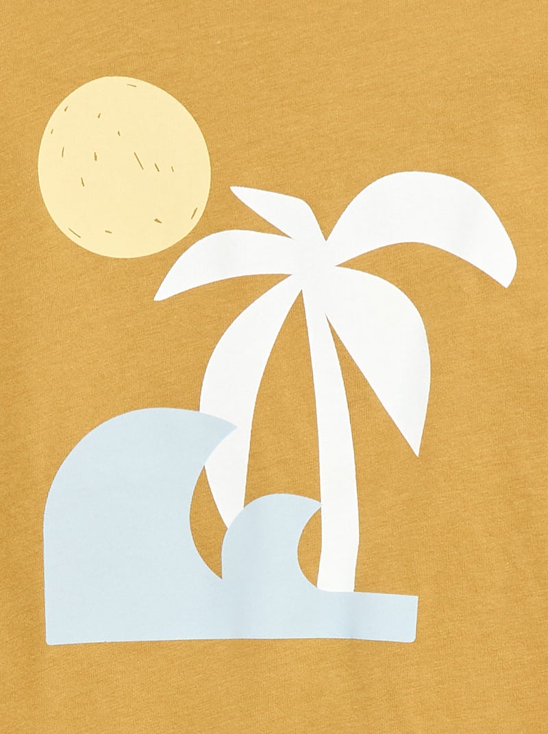 T-shirt a maniche corte stampato Beige - Kiabi
