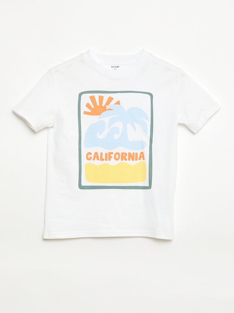 T-shirt a maniche corte stampato Bianco - Kiabi