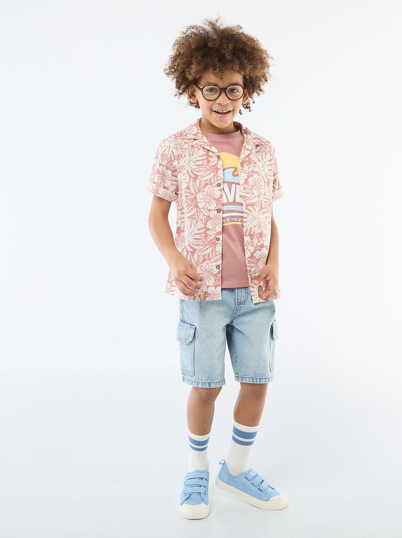 T-shirt a maniche corte stampato Rosa - Kiabi