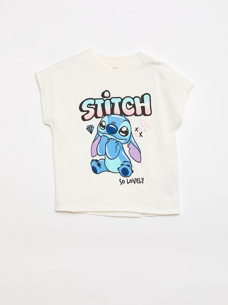T-shirt a maniche corte 'Stitch' - Collezione facile da indossare Bianco - Kiabi