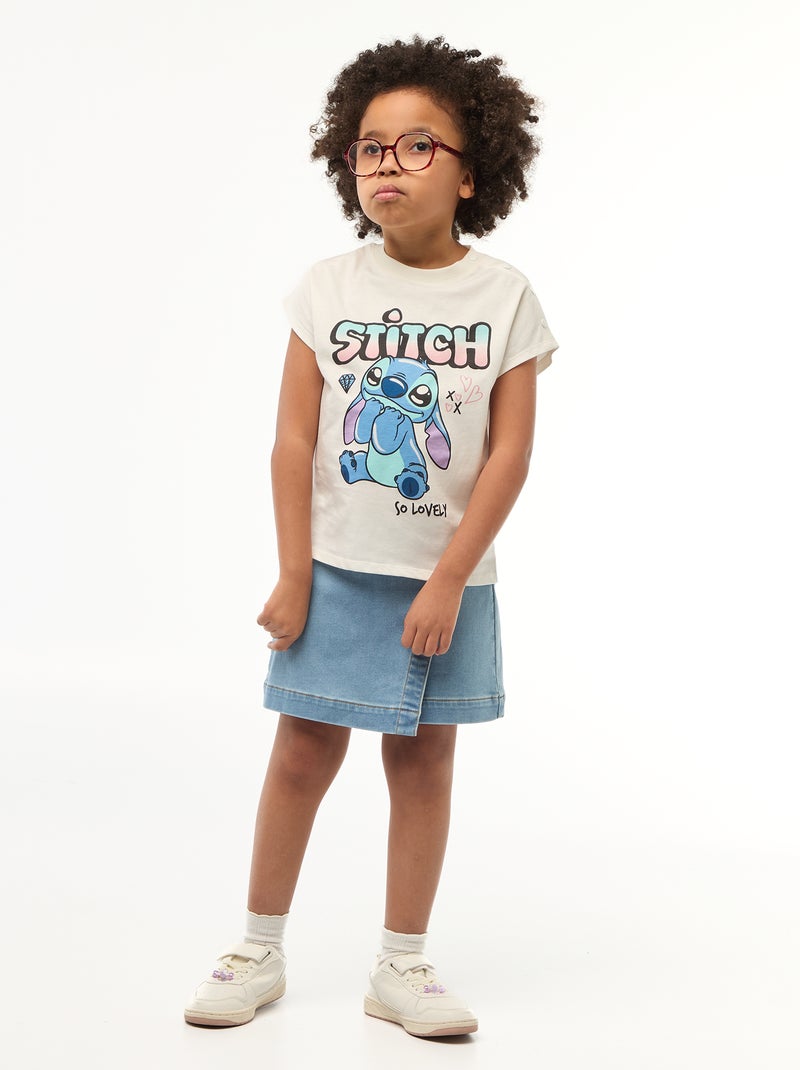 T-shirt a maniche corte 'Stitch' - Collezione facile da indossare Bianco - Kiabi
