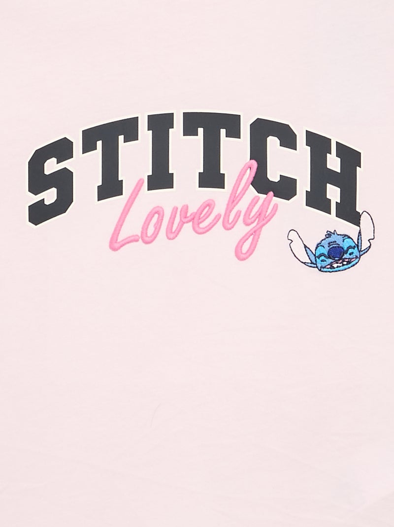 T-shirt a maniche corte "Stitch" Rosa - Kiabi