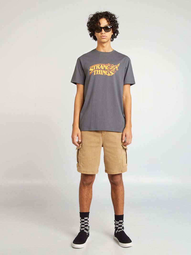 Netflix Stranger Things Organic Manica Corta Maglietta T-Shirt