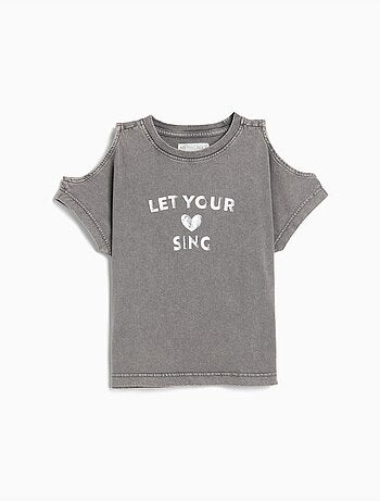 T-shirt a maniche corte tagliate, MO Fashion