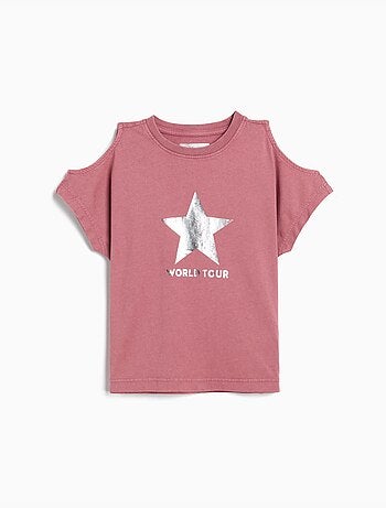 T-shirt a maniche corte tagliate, MO Fashion