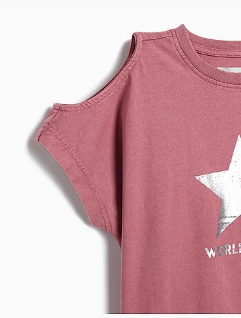 T-shirt a maniche corte tagliate, MO Fashion