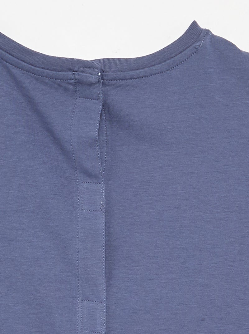 T-shirt a maniche corte tinta unita - collezione facile da indossare Blu - Kiabi