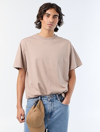 T-shirt a maniche corte tinta unita, comfort fit / oversize