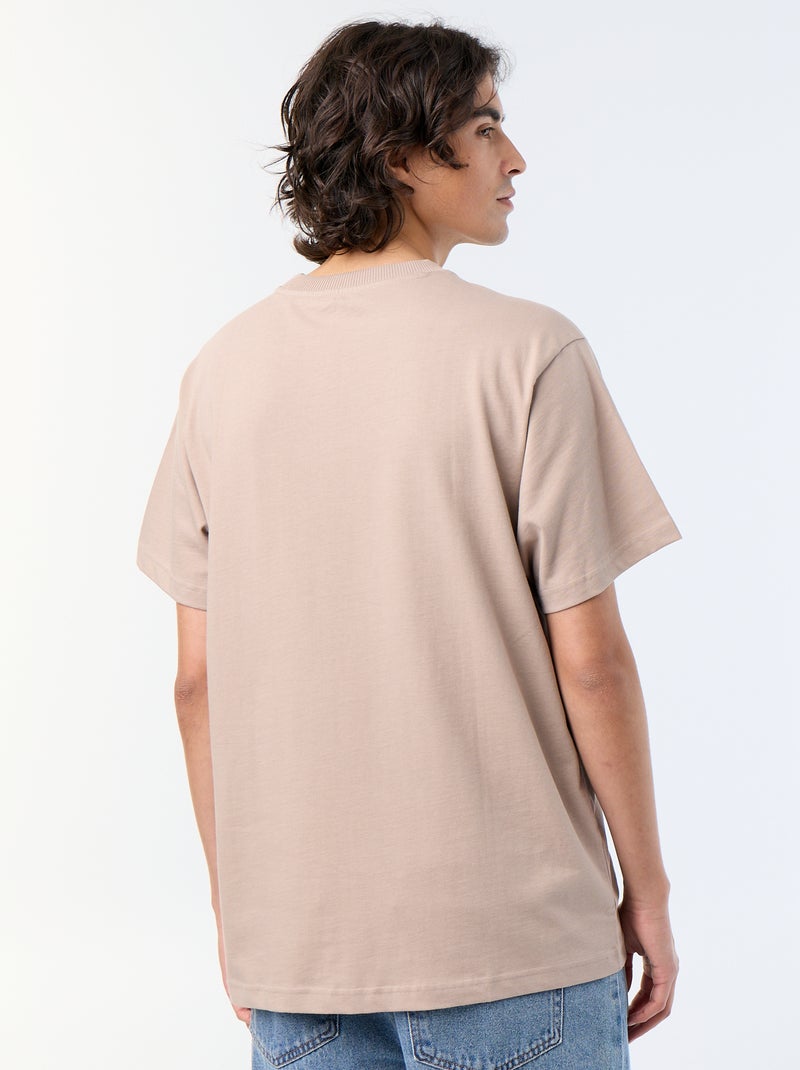 T-shirt a maniche corte tinta unita, comfort fit / oversize Beige - Kiabi