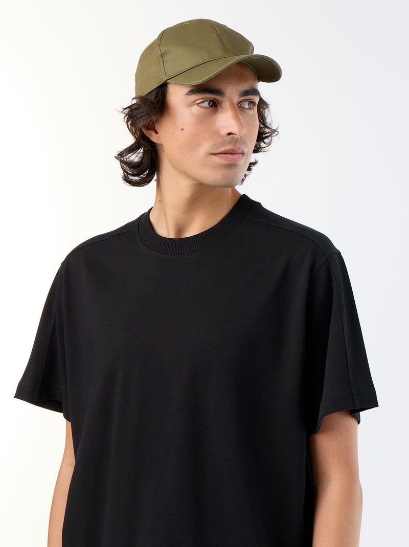 T-shirt a maniche corte tinta unita, comfort fit / oversize Nero - Kiabi
