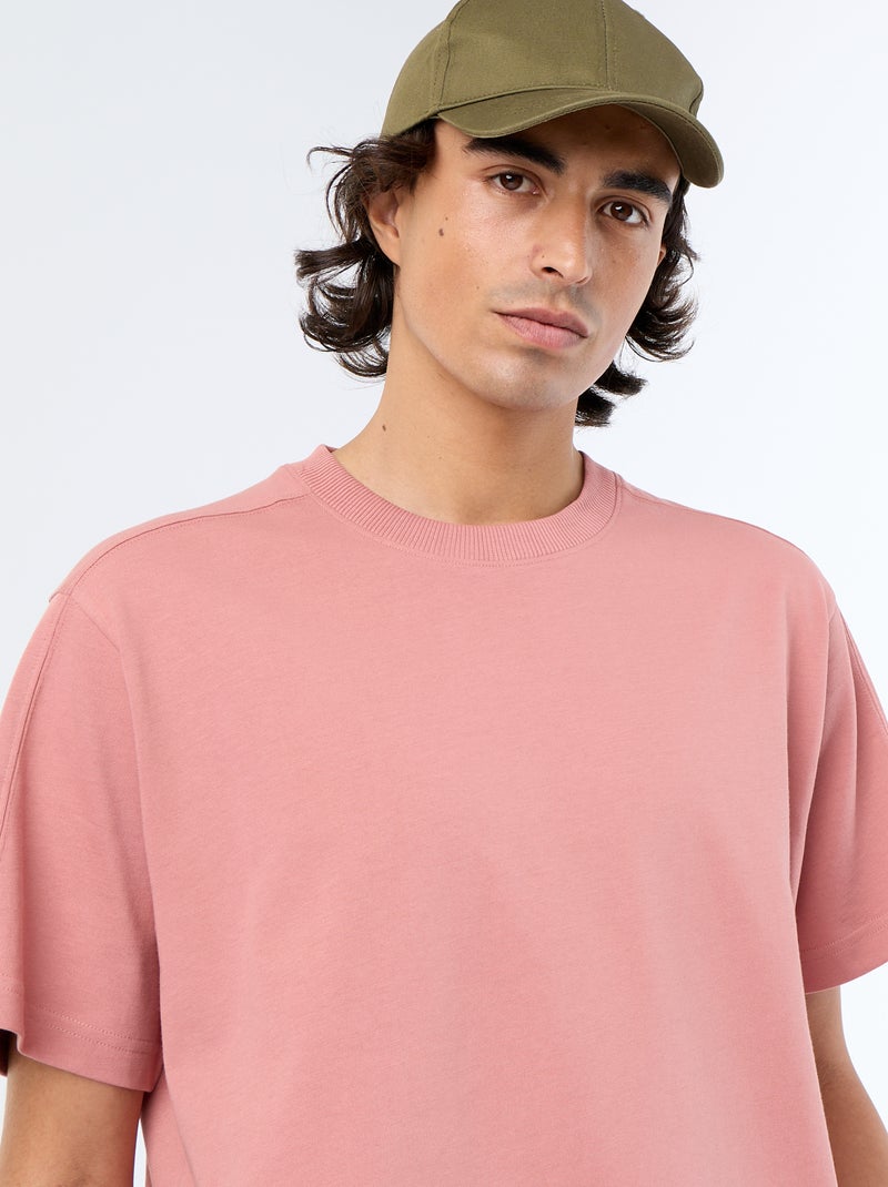 T-shirt a maniche corte tinta unita, comfort fit / oversize Rosa - Kiabi